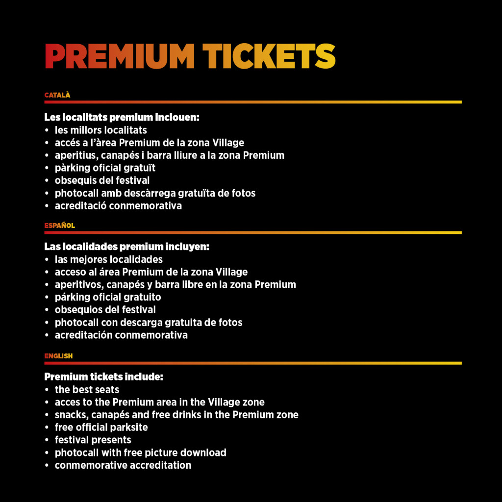 premium tickets